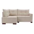 Sofá De Canto 4 Lugares Leme Suede Bege