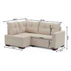 Sofá De Canto 4 Lugares Leme Suede Bege