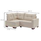 Sofá De Canto 4 Lugares Leme Suede Bege