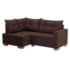 Sofá De Canto 4 Lugares Leme Suede Marrom