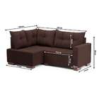 Sofá De Canto 4 Lugares Leme Suede Marrom