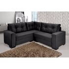 Sofá De Canto 4 Lugares Maria Império Estofados Preto