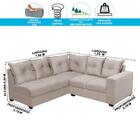 Sofá De Canto 4 Lugares Molas Espirais 1,66x1,83m D28 Bege