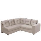 Sofá De Canto 4 Lugares Molas Espirais 1,66x1,83m D28 Bege