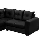 Sofá De Canto 4 Lugares Molas Espirais 1,66x1,83m D28 Preto