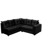 Sofá De Canto 4 Lugares Molas Espirais 1,66x1,83m D28 Preto