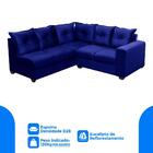 Sofá De Canto 4 Lugares Molas Espirais D28 1,66x1,83m Azul