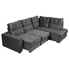 Sofá De Canto 4 Lugares Retrátil Reclinável  255cm Veludo Gab