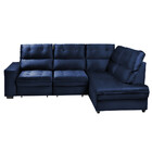 Sofá De Canto 4 Lugares Retrátil Reclinável  255cm Veludo Gab