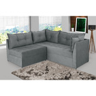 Sofá De Canto 4 Lugares Versátil Pena - Grafite