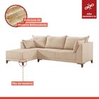 Sofá De Canto 5 Lugares 2,68m Veludo Bege Sevilha  Veludo/bege