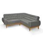 Sofá De Canto 5 Lugares Ágata Linha Cinza