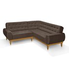 Sofá De Canto 5 Lugares Ágata Linha Marrom