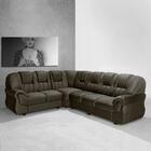 Sofa De Canto 5 Lugares Caribe Sued Animale Marrom