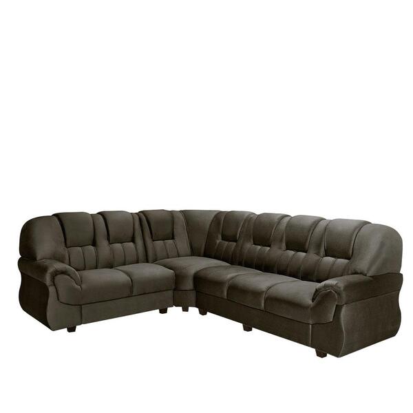 Sofa De Canto 5 Lugares Caribe Sued Animale Marrom