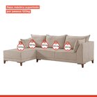 Sofá De Canto 5 Lugares Com Almofadas 268cm Sevilha  Veludo/c