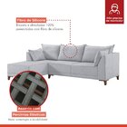 Sofá De Canto 5 Lugares Com Almofadas 268cm Sevilha  Veludo/c