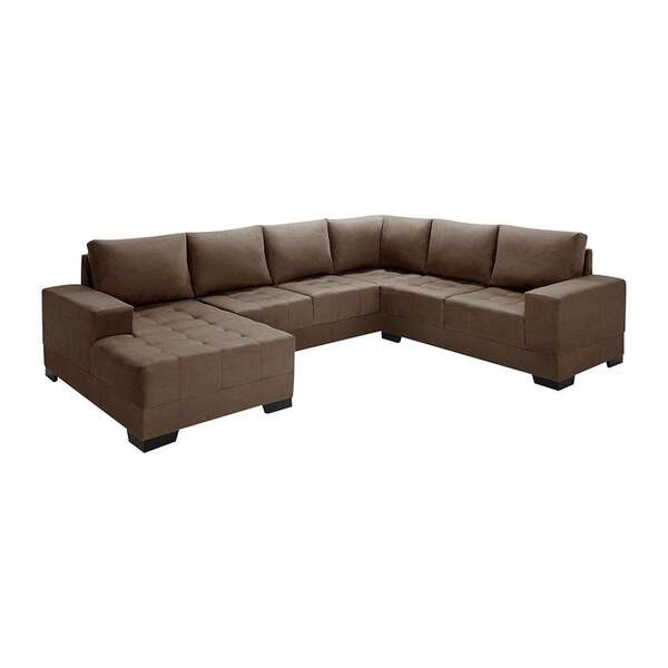 Sofá De Canto 5 Lugares Com Chaise Esquerdo Patrícia Suede Ma