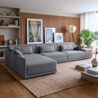 Sofá De Canto 5 Lugares Com Chaise Lado Esquerdo Em Sarja 336