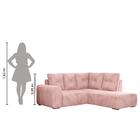Sofá De Canto 5 Lugares Com Puff Diplomata Rose Suede Com Mol