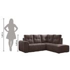 Sofá De Canto 5 Lugares Com Puff Landal Marrom Suede Com Mola