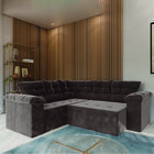 Sofá De Canto 5 Lugares Com Retrátil Emirates Suede Marrom