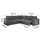 Sofá De Canto 5 Lugares Com Retrátil Qatar Suede Cinza