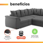 Sofá De Canto 5 Lugares Com Retrátil Qatar Suede Cinza