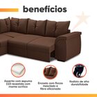 Sofá De Canto 5 Lugares Com Retrátil Qatar Suede Marrom