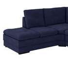 Sofá De Canto 5 Lugares Gênova Suede Veludo Azul