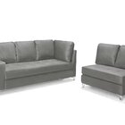 Sofá De Canto 5 Lugares Prata Nabas Cinza