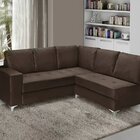 Sofá De Canto 5 Lugares Prata Nabas Marrom