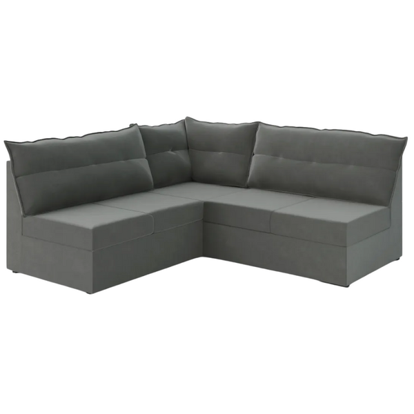 Sofá De Canto 5 Lugares Renaut Suede Cinza Mamflex