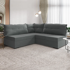 Sofá De Canto 5 Lugares Renaut Suede Cinza Mamflex