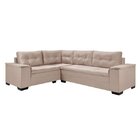 Sofá De Canto 5 Lugares Suede Aveludado Viena  Areia