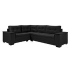 Sofá De Canto 5 Lugares Suede Aveludado Viena  Preto