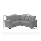 Sofá De Canto 5 Lugares Suede Havaí  Cinza