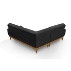 Sofá De Canto 5 Lugares Suede Preto Linha Preto