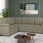 Sofá De Canto 5 Lugares Tecido Veludo Londres 2,04x1,70m Cast