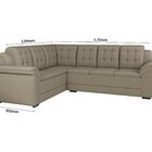 Sofá De Canto 5 Lugares Tecido Veludo Londres 2,04x1,70m Cast