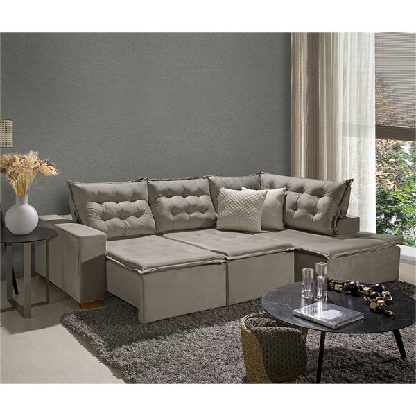 Sofá De Canto 5 Lugares Vitoria 270cm Retrátil E Reclinável C