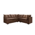 Sofá De Canto 6 Lugares 238x220cm Veludo Jundiaí  Marrom