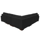 Sofá De Canto 6 Lugares 240cm Com Chaise Concord Couro Preto