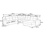 Sofá De Canto 6 Lugares 240cm Com Chaise Concord Couro Preto