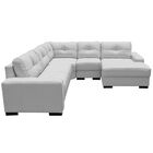 Sofá De Canto 6 Lugares 280cm Com Chaise Concord Couro Branco