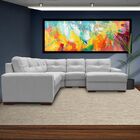 Sofá De Canto 6 Lugares 280cm Com Chaise Concord Couro Branco