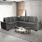 Sofá De Canto 6 Lugares Alphaville Siena Móveis Veludo Elefan