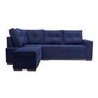 Sofá De Canto 6 Lugares Com Chaise 2,38m Industrial Suede Azu