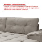 Sofá De Canto 6 Lugares Com Chaise 3,42m Suede Cinza Claro  C