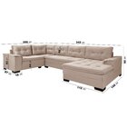 Sofá De Canto 6 Lugares Com Chaise Suede Aveludado Viena  Are